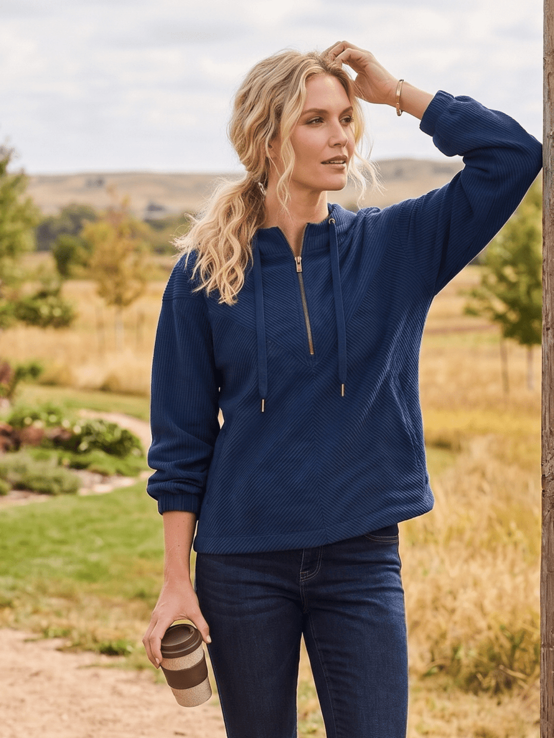 Cowgirl Corduroy 1/4 Zip Hoody from Hooey - High Call Outfitters