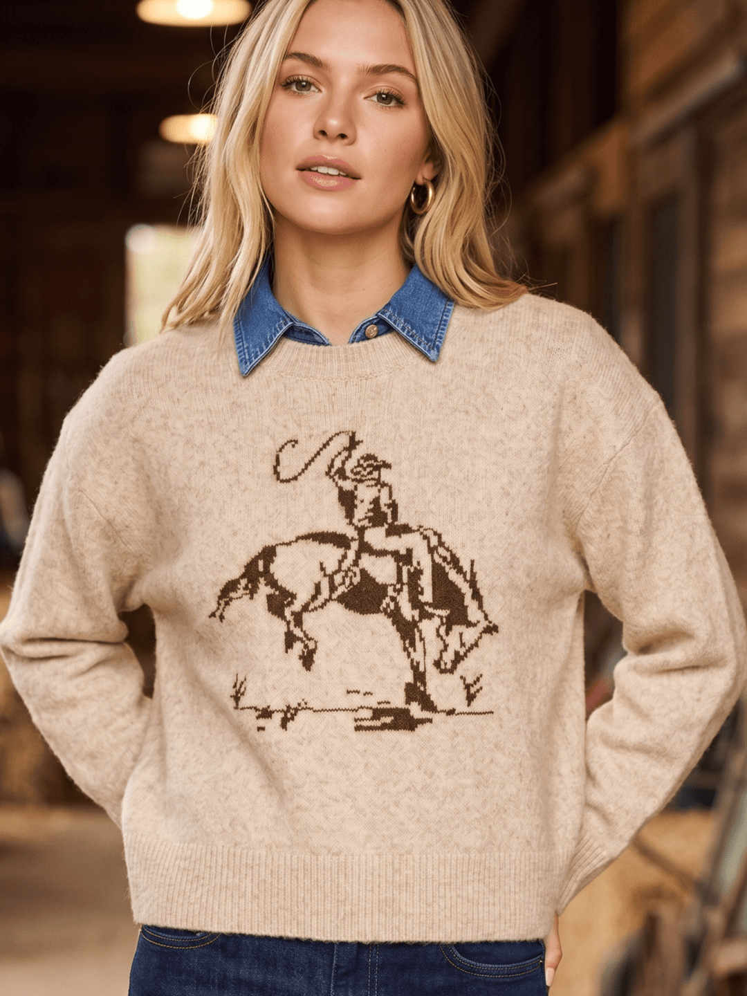 Cowboy Graphic Sweater - High Call Outfitters