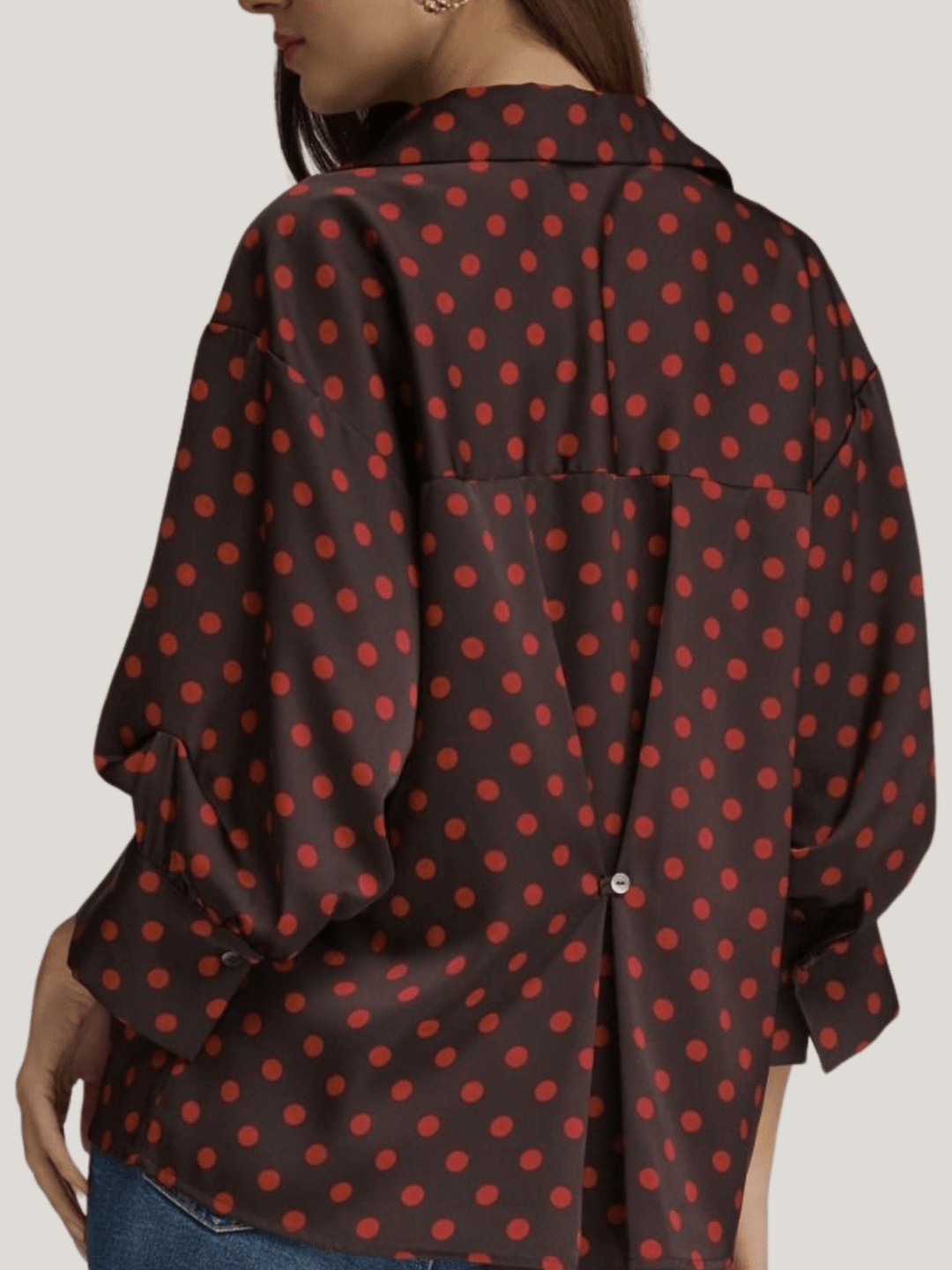 Polka Dot Button Front Top - High Call Outfitters
