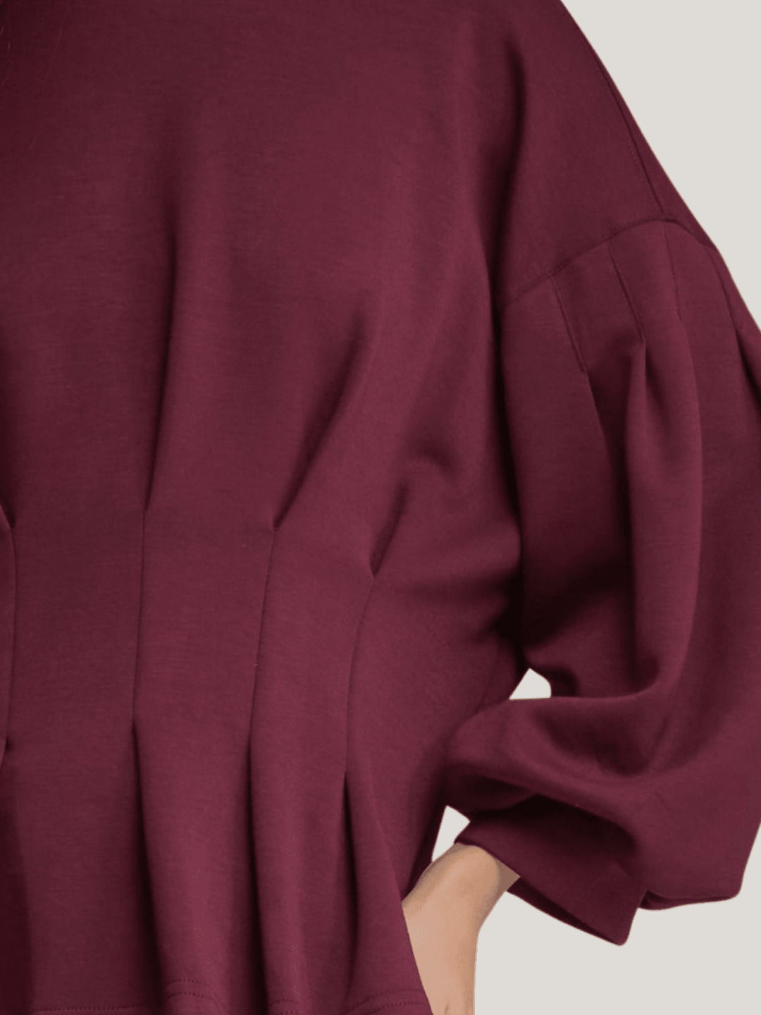 Balloon Sleeve Pleated Waist Top - High Call Outfitters