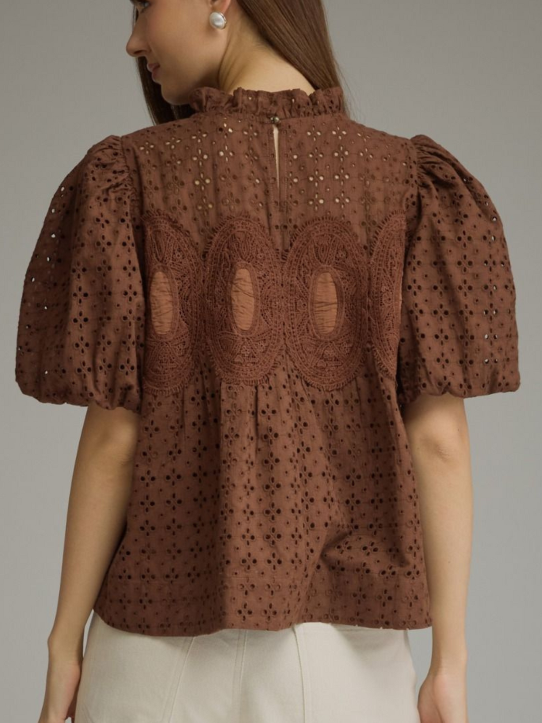 Eyelet Puff Sleeve Top