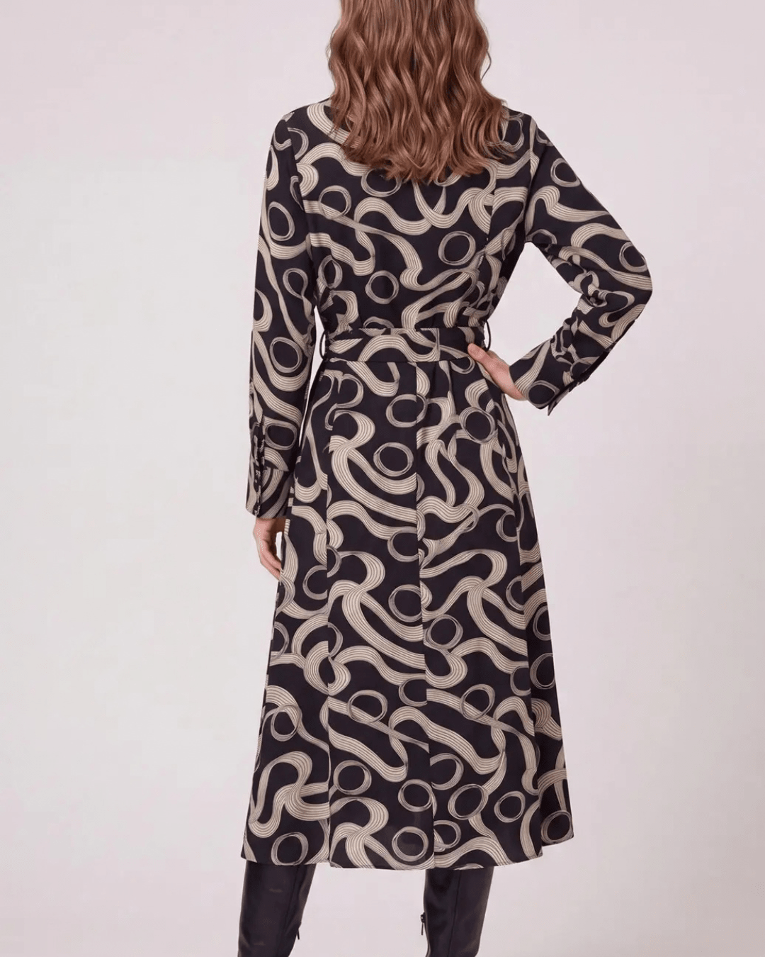 Abstract Print Midi Dress - High Call Outfitters