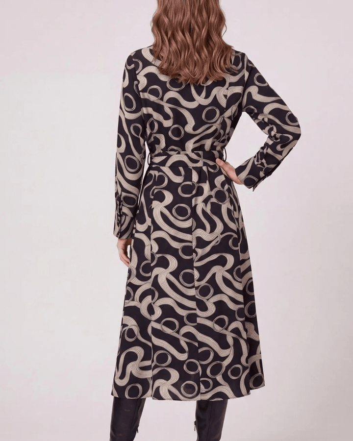 Abstract Print Midi Dress - High Call Outfitters