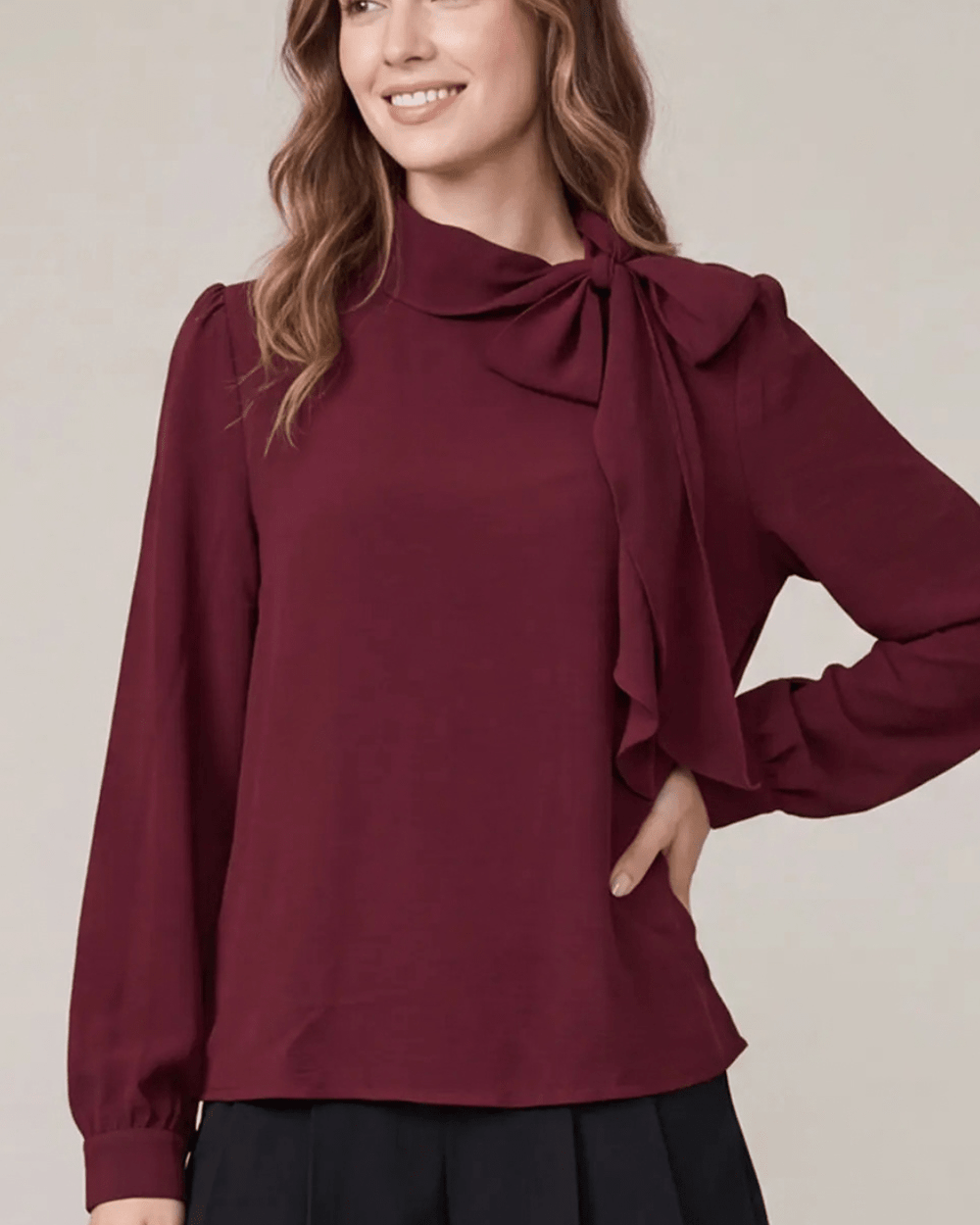 Tie Neck Blouse - High Call Outfitters