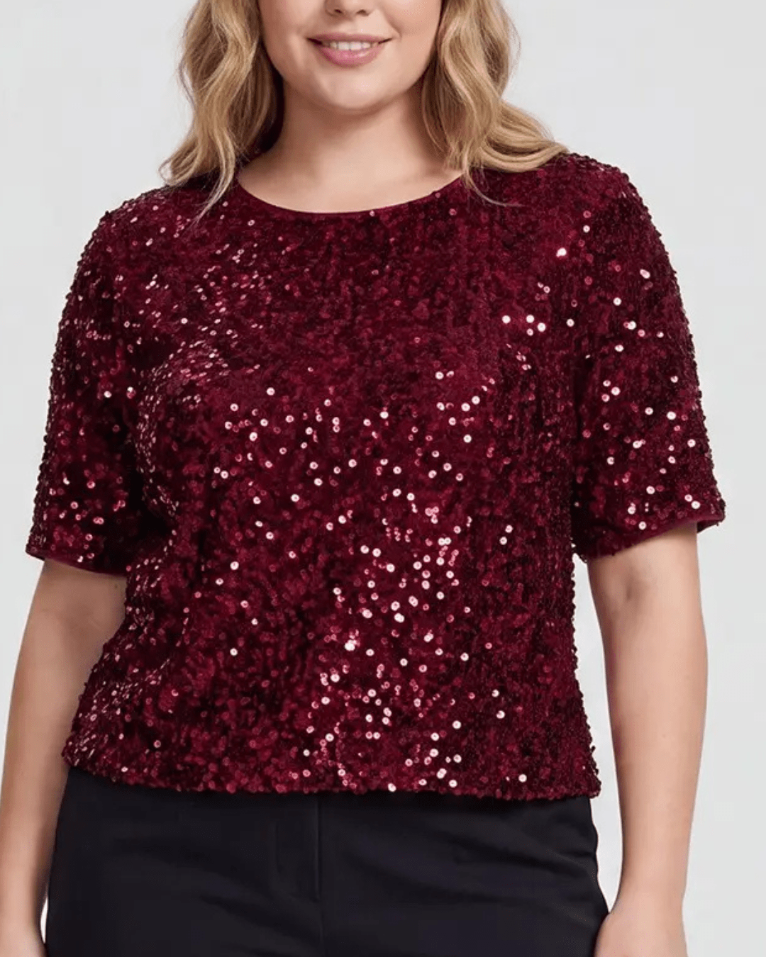 Sequin Short Sleeve Top - High Call Outfitters