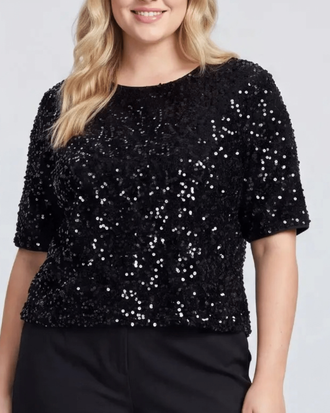 Sequin Short Sleeve Top - High Call Outfitters