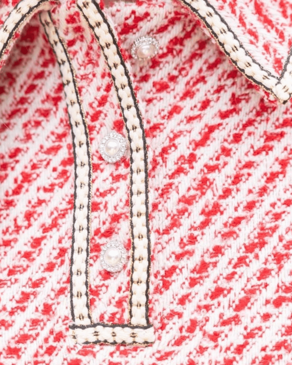 Pearl 1/4 Button Tweed Top - High Call Outfitters
