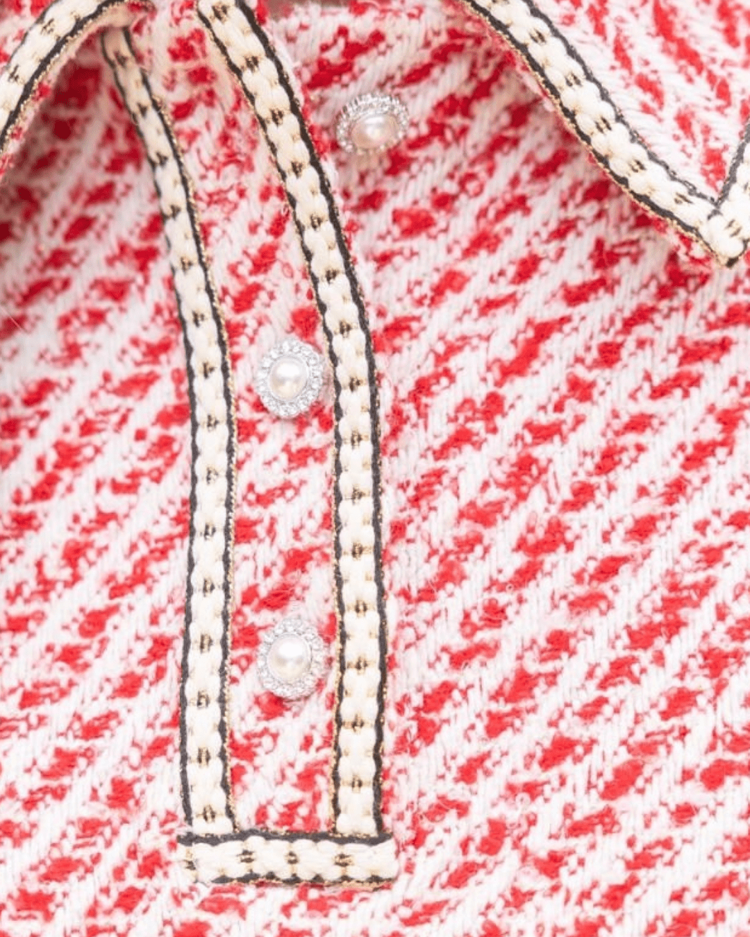 Pearl 1/4 Button Tweed Top - High Call Outfitters