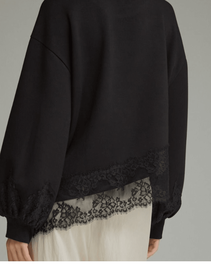 Lace Trim Soft Pullover - High Call Outfitters