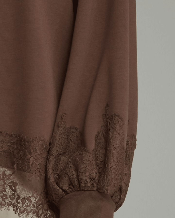 Lace Trim Soft Pullover - High Call Outfitters