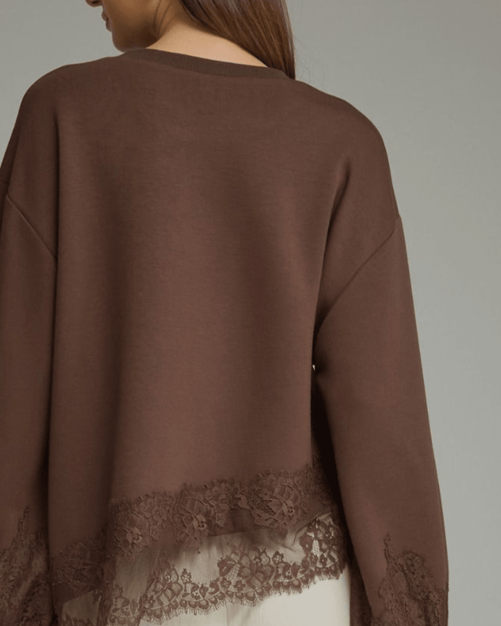 Lace Trim Soft Pullover - High Call Outfitters