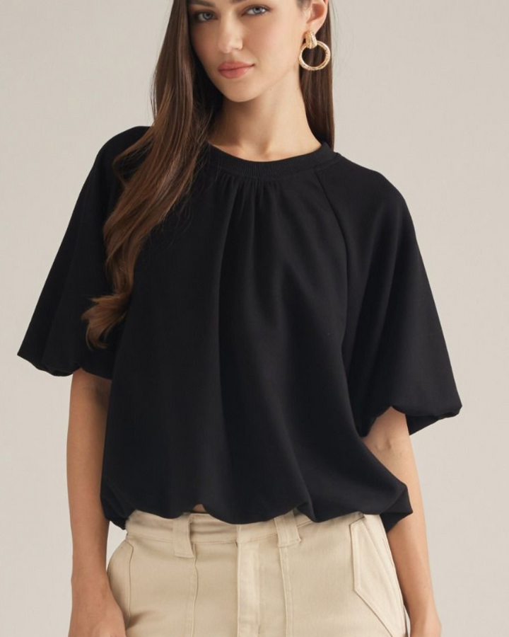 Balloon Styled Soft Knit Top - High Call Outfitters