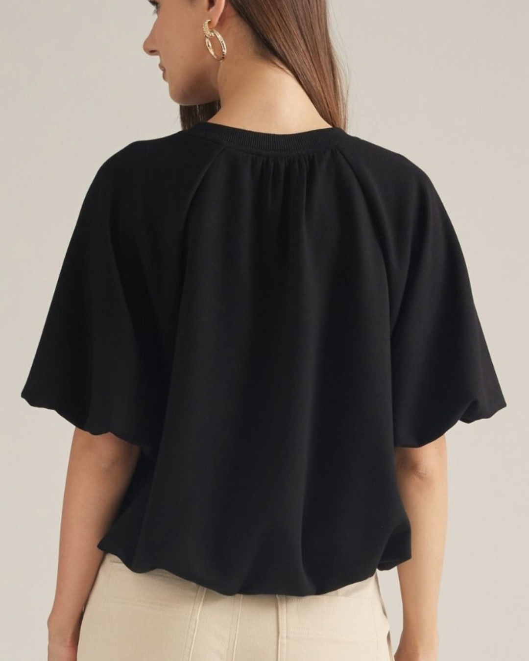 Balloon Styled Soft Knit Top - High Call Outfitters