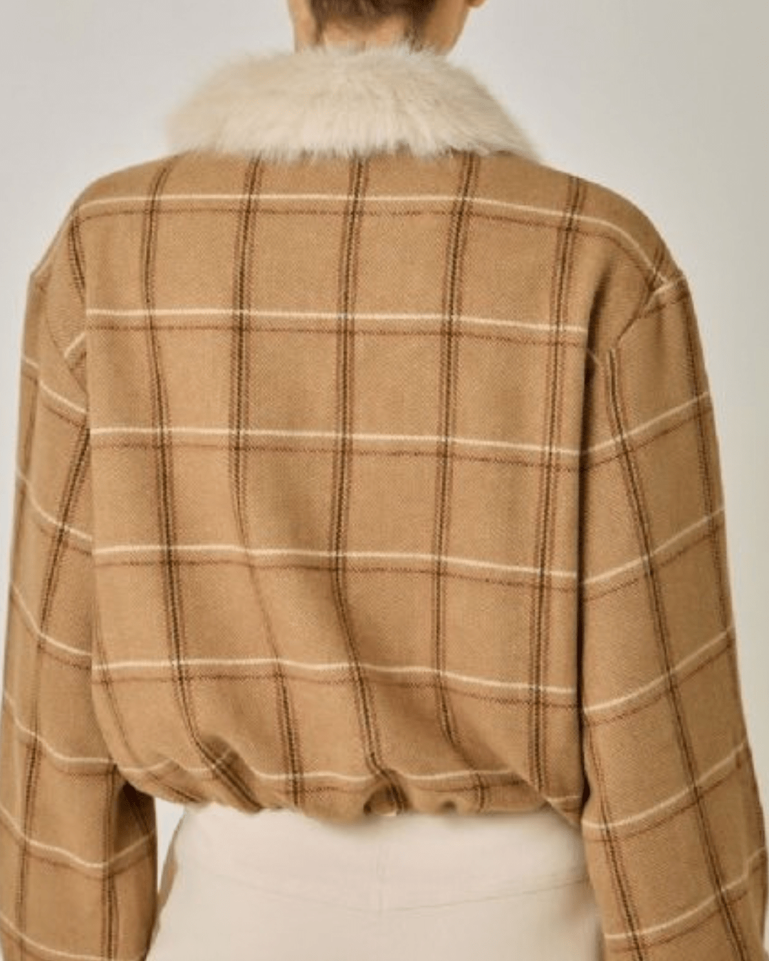 Bubble Hem Plaid Jacket - High Call Outfitters