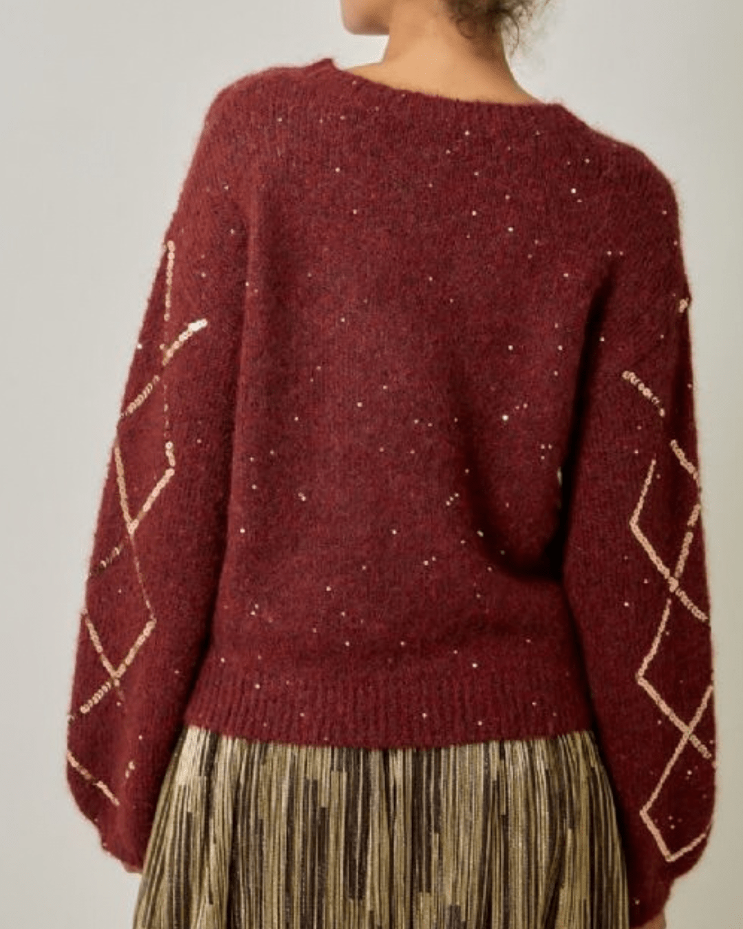 Argyle Sequin Mohair Sweater - High Call Outfitters