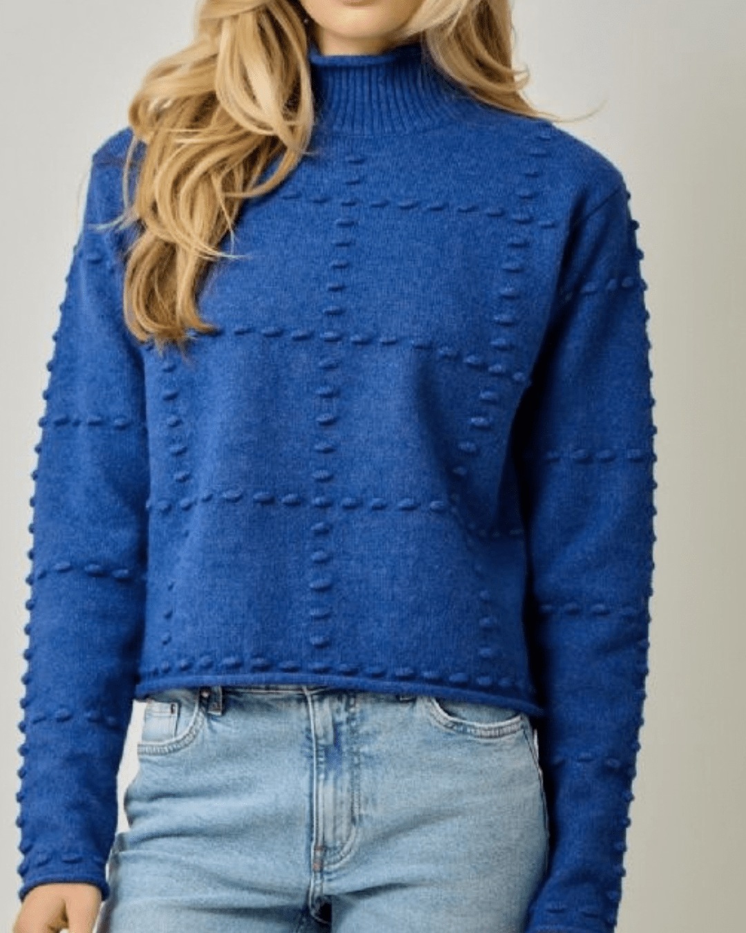 High Neck Pom Pom Sweater - High Call Outfitters