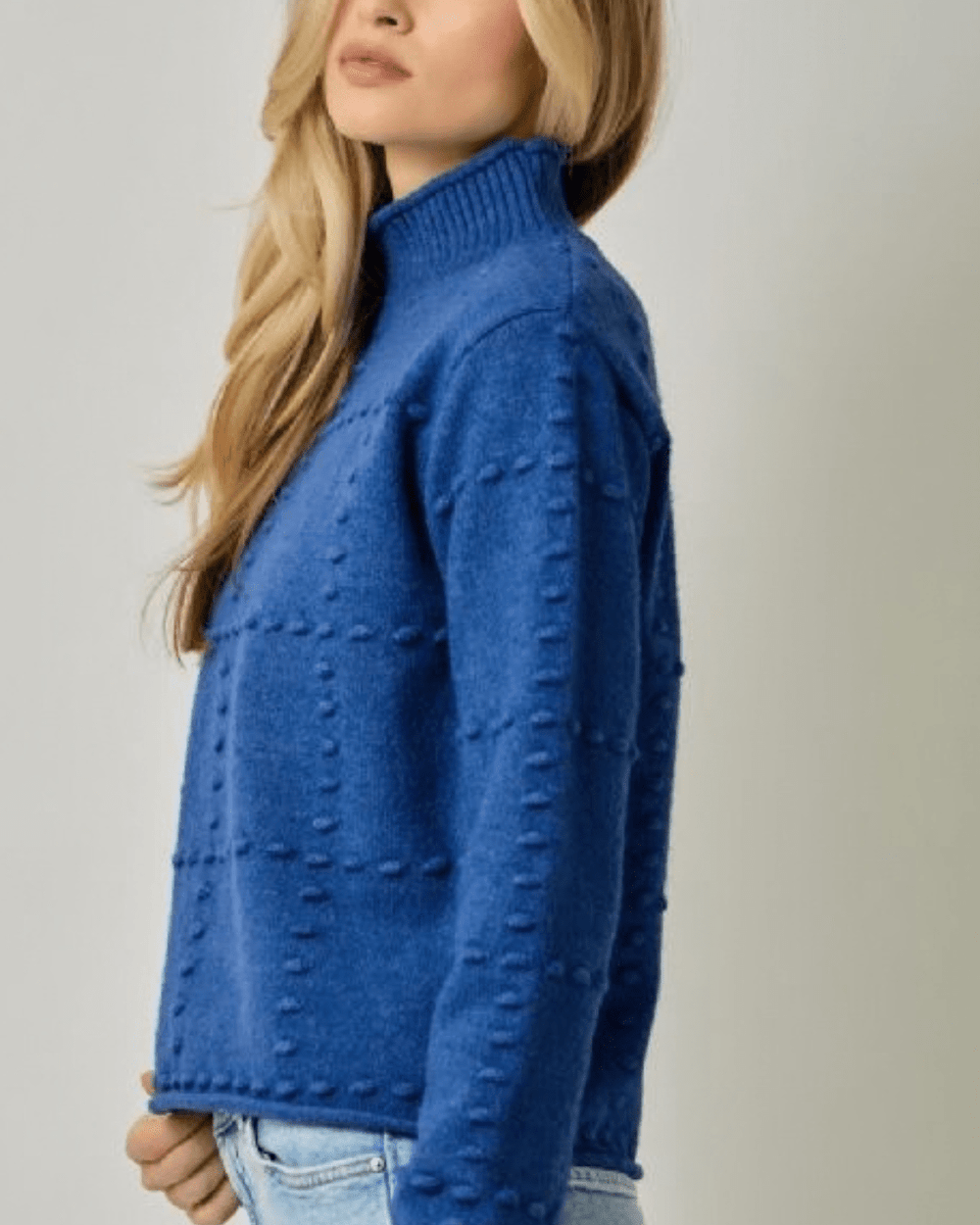 High Neck Pom Pom Sweater - High Call Outfitters