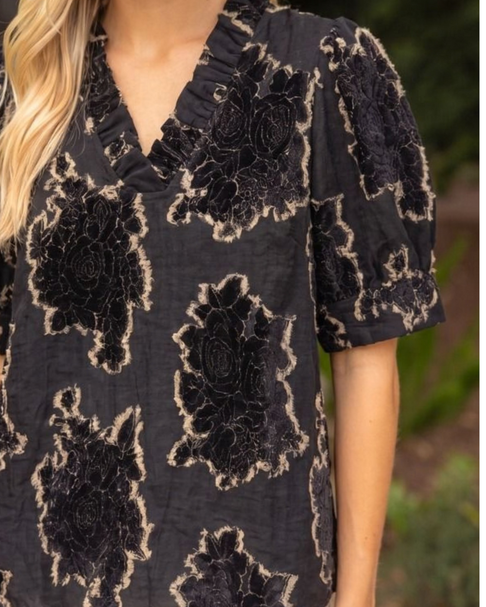Textured Burnout Velvet Top - High Call Outfitters