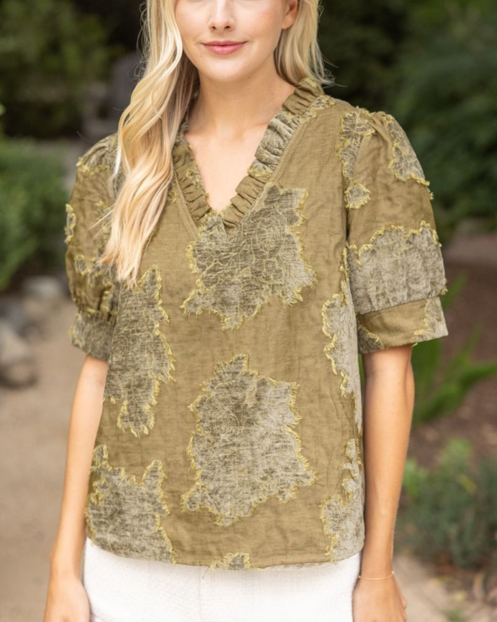 Textured Burnout Velvet Top - High Call Outfitters