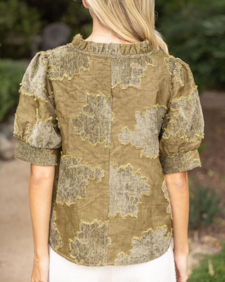 Textured Burnout Velvet Top - High Call Outfitters