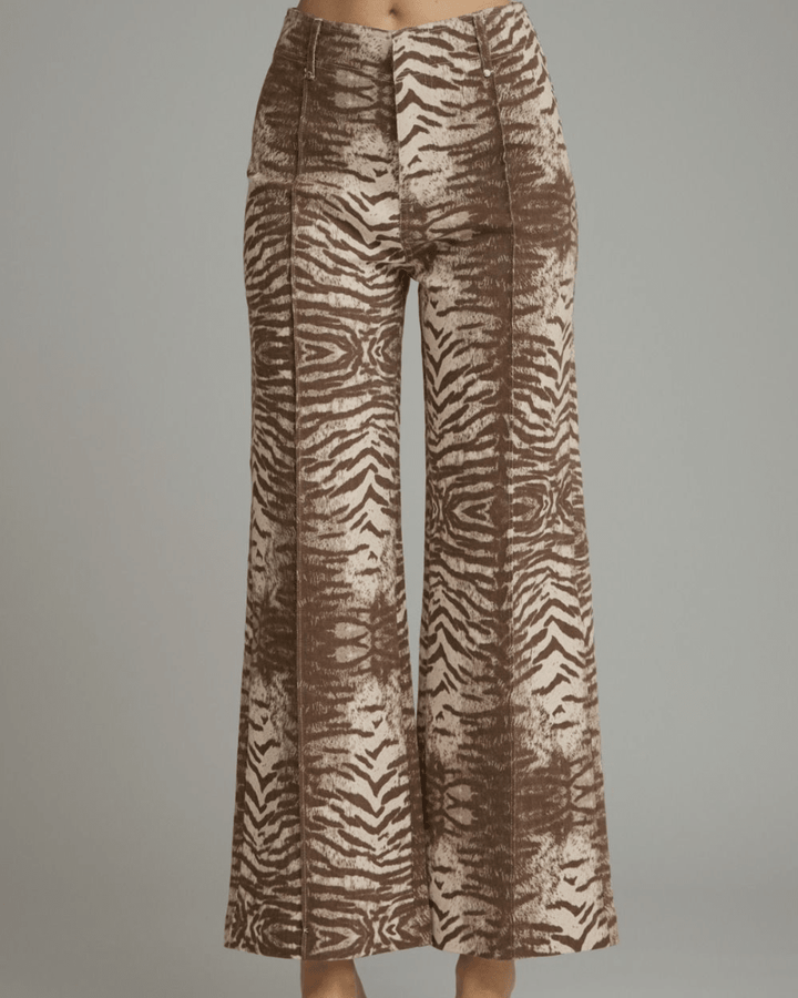 Animal Print Wide Leg Pants - High Call Outfitters