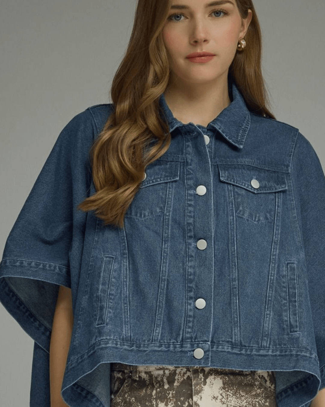 Short Sleeve Snap Front Denim Jacket - High Call Outfitters