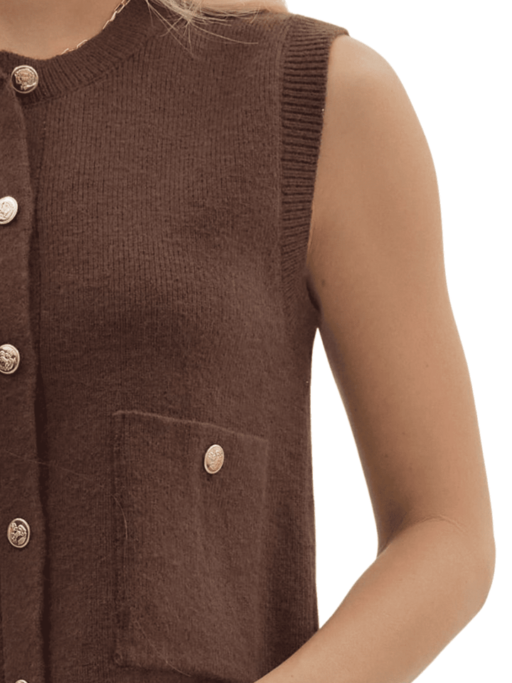Button Front Sweater Vest - High Call Outfitters