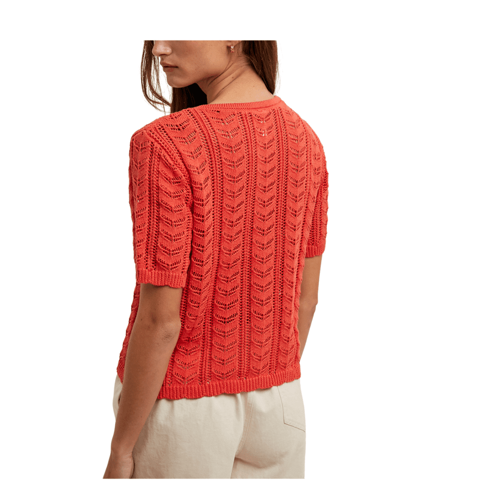 Crochet Button Up Sweater - High Call Outfitters
