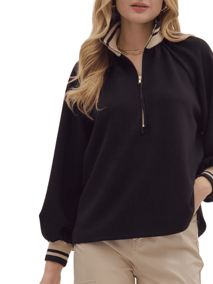 Varsity Trim 1/2 Zip Top - High Call Outfitters
