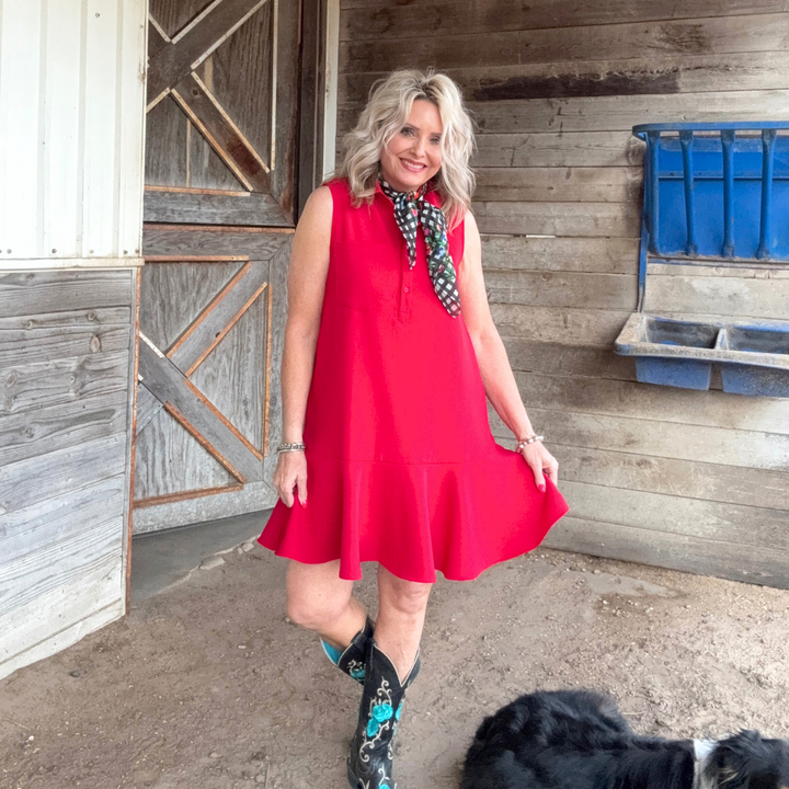Ruffle Hem Mini Dress