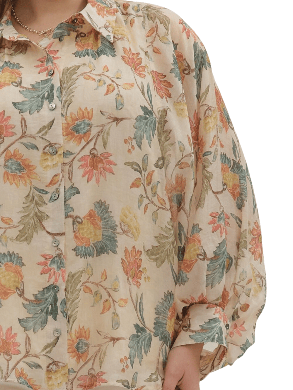 Floral Button Front Top - High Call Outfitters