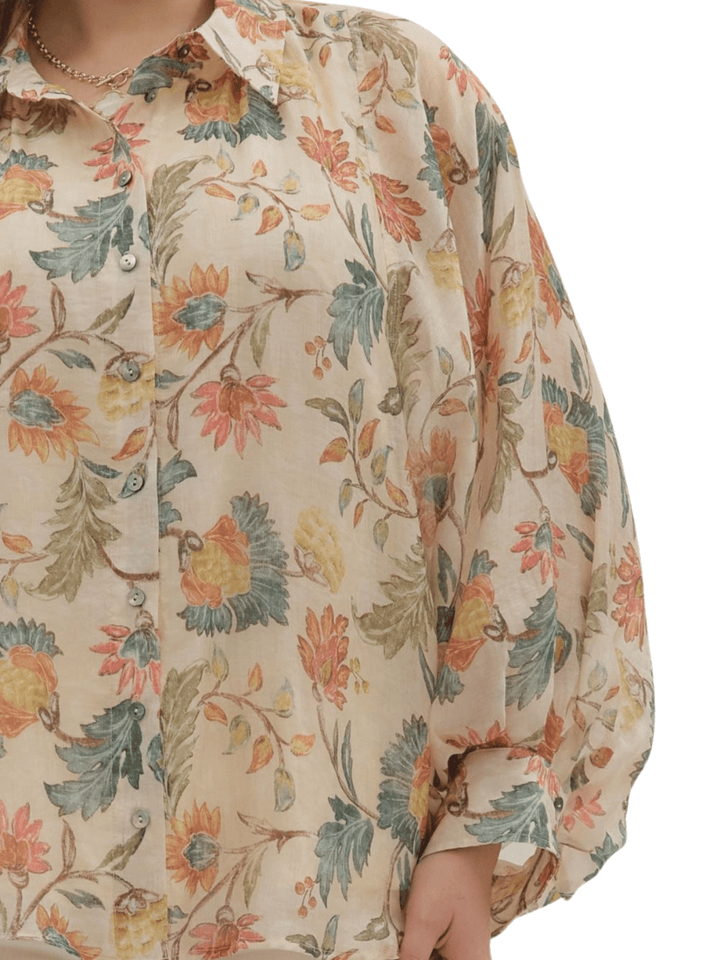 Floral Button Front Top - High Call Outfitters