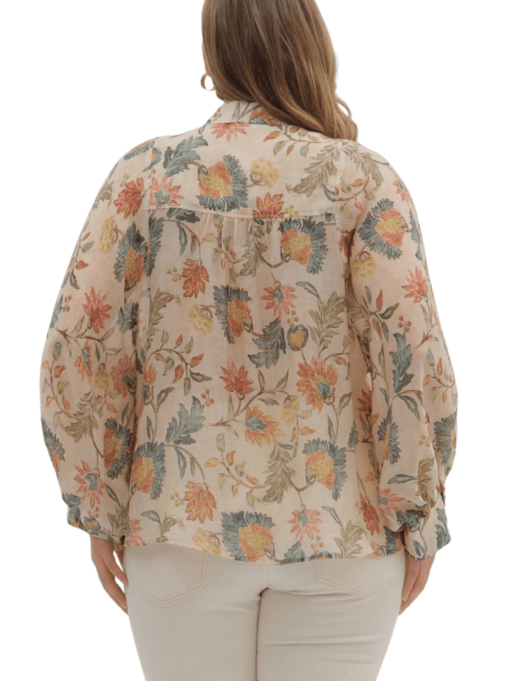Floral Button Front Top - High Call Outfitters