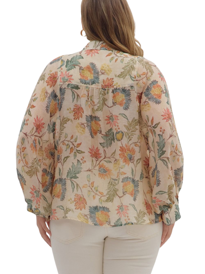 Floral Button Front Top