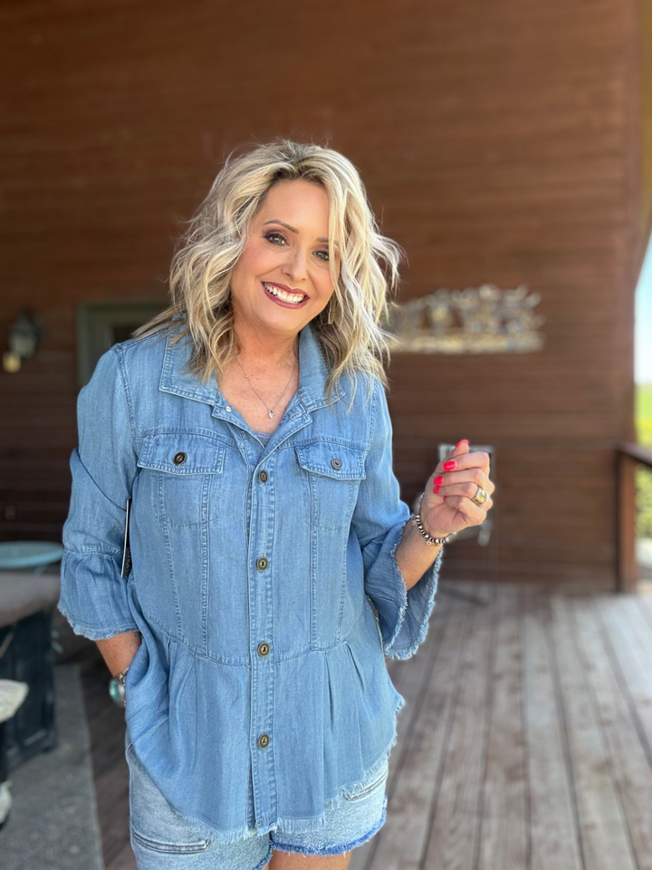 Ruffle Peplum Jacket from Multiples