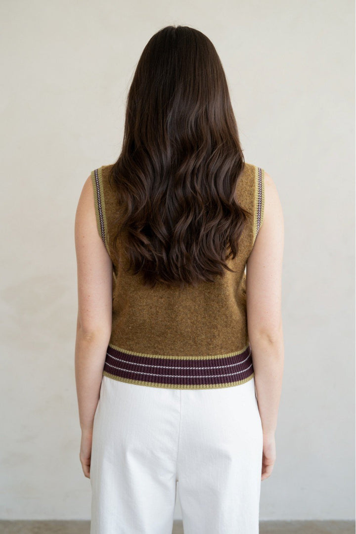 Rib Stripe Sweater Vest