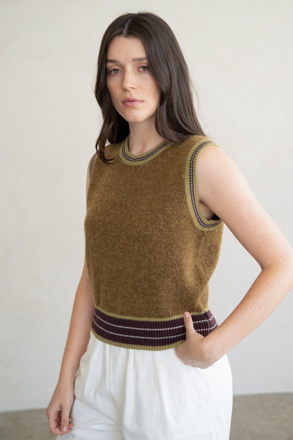 Rib Stripe Sweater Vest - High Call Outfitters