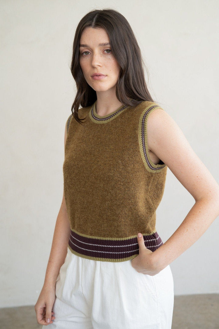 Rib Stripe Sweater Vest - High Call Outfitters