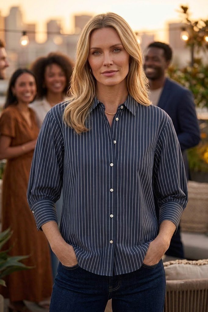 3/4 Sleeve Stripe Top - High Call Outfitters