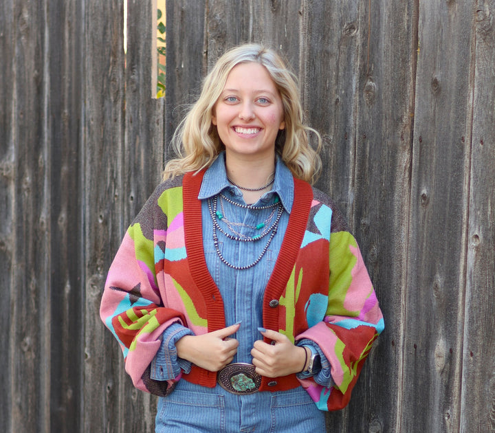 Retro Amigo Crop Cardigan - High Call Outfitters