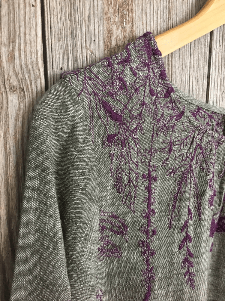 Long Sleeve Dress with Dandelion Embroidery from Uncle Frank - High Call Outfitters
