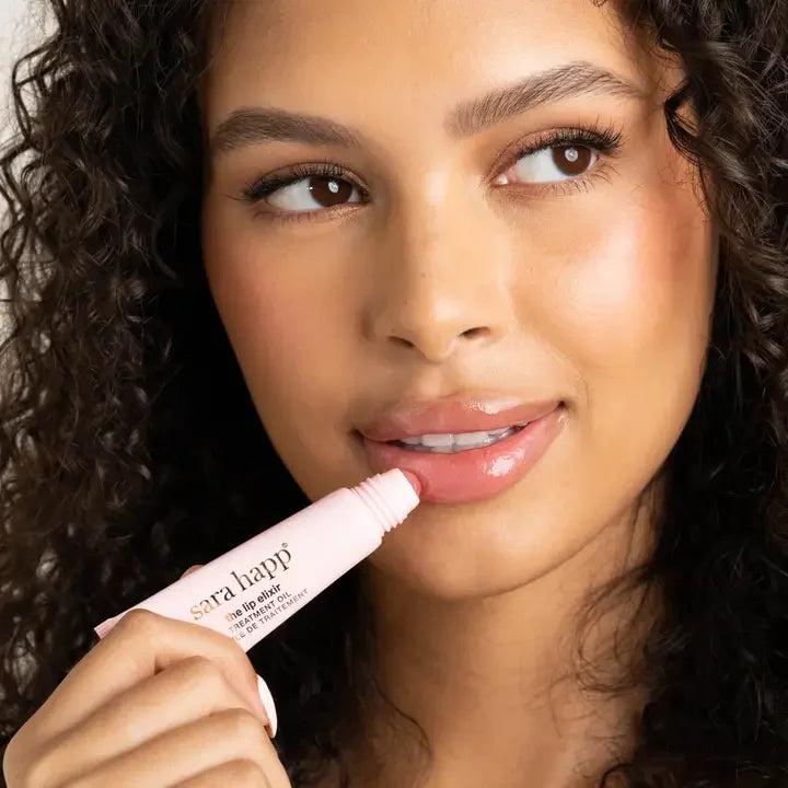 The Lip Elixir - Luxury Lip Oil with Rose Quartz Rollerball from Sara Happ
