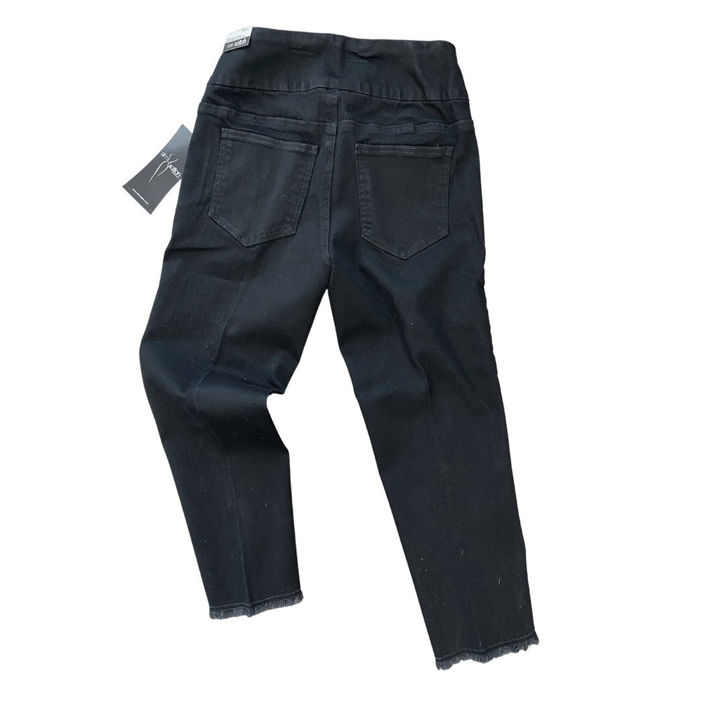 Wide Waistband Crop with Fringe Lapped Hem from Multiples - High Call Outfitters