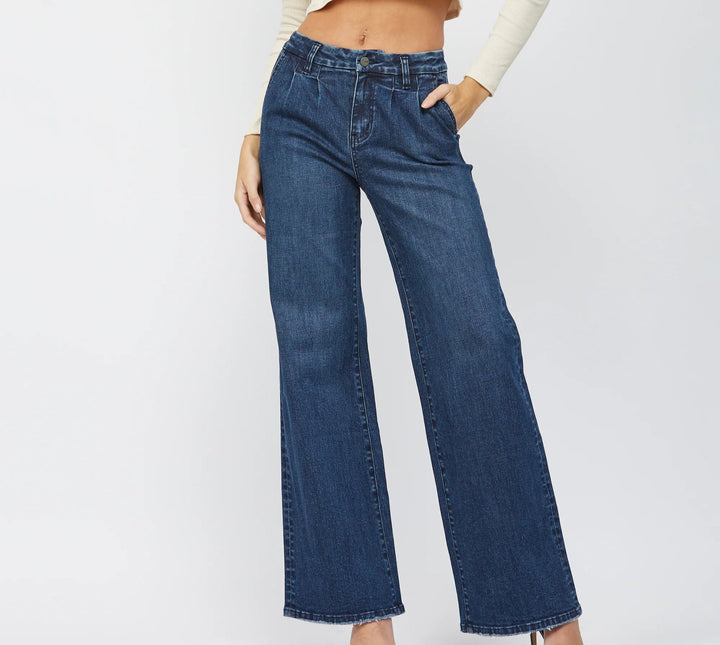 Slant Pocket High Rise Wide Leg from Mica Denim