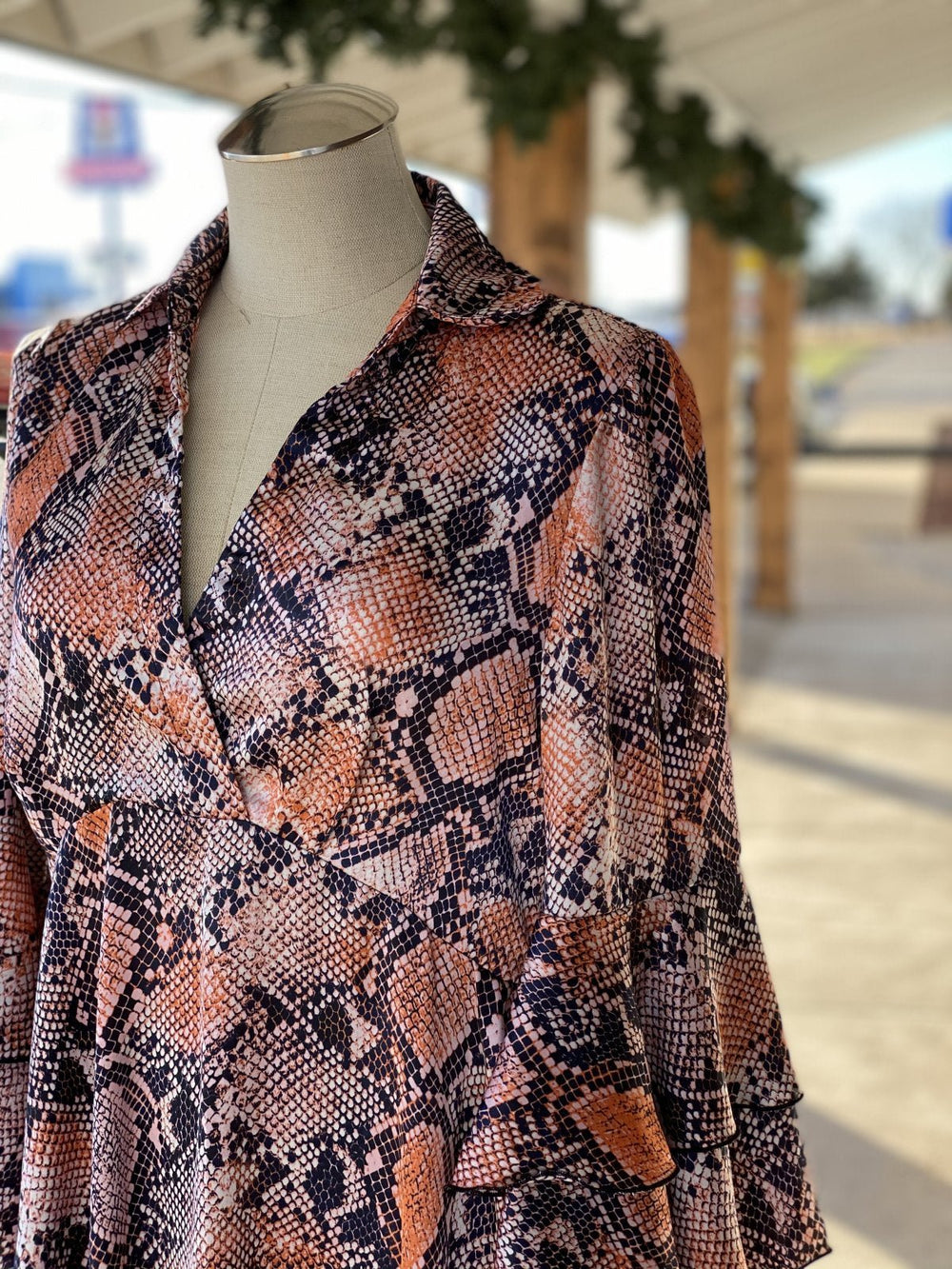 Fancy Satin Snake Dress from Uncle Frank - High Call Outfitters