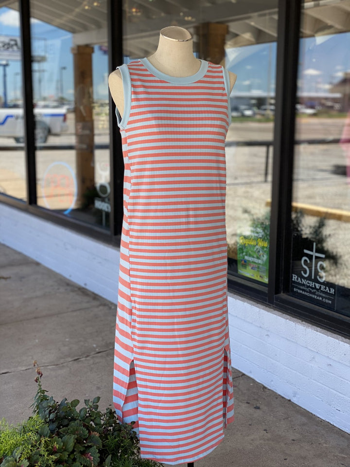 Stripe Sleeveless Tank Dress