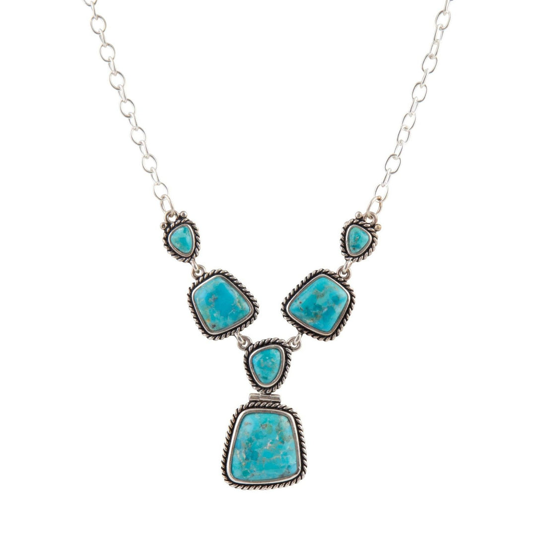 Earth and Sky Blue Turquoise Silver Necklace from Barse