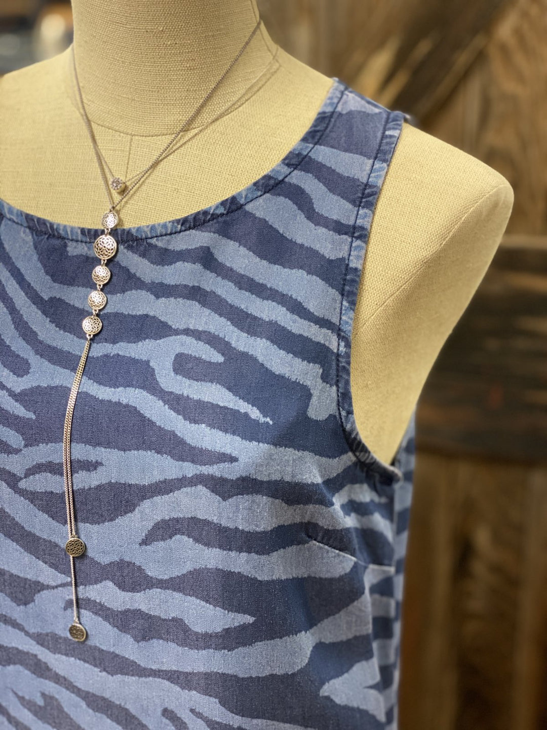 Sleeveless Zebra Print Dress from Tribal - High Call Outfitters