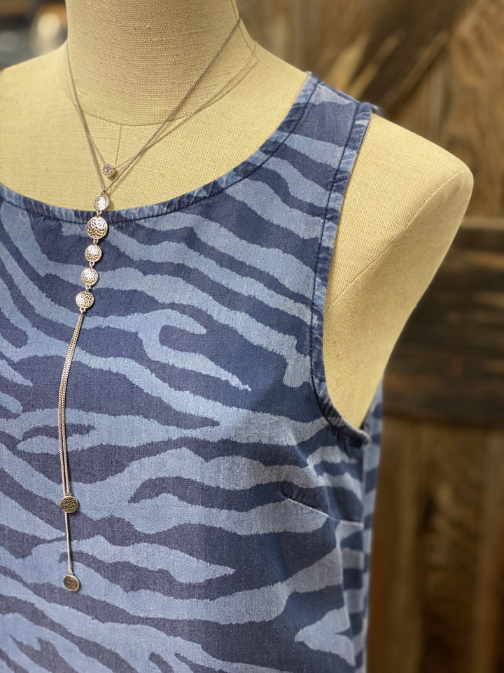 Sleeveless Zebra Print Dress from Tribal - High Call Outfitters