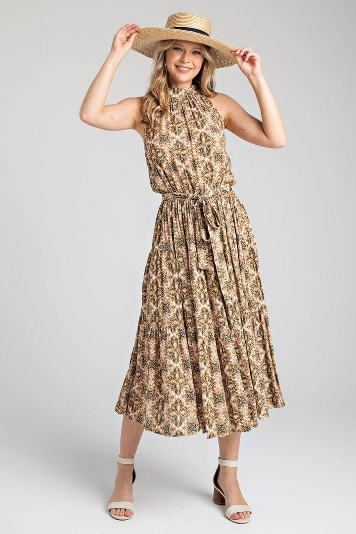 Printed Gauze Maxi Dress